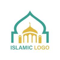 islamic logotyp mall, band islamic kupol palats logotyp design mall. moské logotyp idéer. inspiration logotyp design. mall vektor illustration.