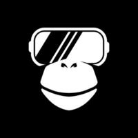 Gorilla im das Brille von virtuell Wirklichkeit. Cybersport Vektor Logo, vr Emblem. Spieler Maskottchen Illustration