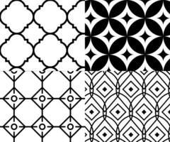 uppsättning skön bohemisk sömlös mönster, mozaik, utsmyckad, prydnad, marocko vektor