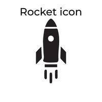 grundläggande svart vektor ikoner med en raket ikon uppsättning