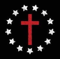 13 Sterne betsy Ross Christian Kreuz amerikanisch Flagge Design vektor