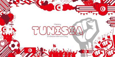 Lycklig oberoende dag av tunisien, illustration bakgrund design vektor