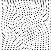 abstrakt schwarz Farbe klein Polka Punkt wellig verzerren Muster auf Weiß Hintergrund vektor