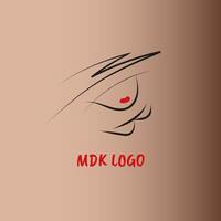 mdk vektor skönhet klubb kvinna logotyp kärlek redigerbar stroke logotyp