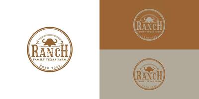 abstrakt nötkreatur ranch bruka redo tillverkad logotyp design i guld presenteras med flera olika vit och guld bakgrund färger. de logotyp är lämplig för de nötkreatur ranch företag företag logotyp design inspiration vektor