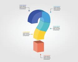 Frage Kennzeichen 5 Schritt Vorlage zum Infografik zum Präsentation zum 5 Element vektor