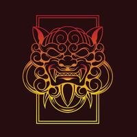 Vektor Illustration von japanisch Wächter Hund komainu