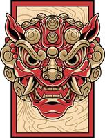 vektor illustration av japansk väktare hund komainu