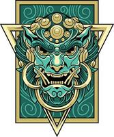 Vektor Illustration von japanisch Wächter Hund komainu