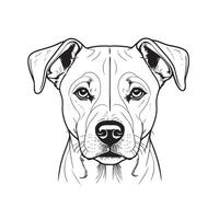 Hund Köpfe, Vektor schwarz Illustration, Silhouette Bild von Tier, isoliert schwarz Silhouette von ein süß Hund, Linie Kunst von Hund