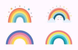 Boho Regenbogen Vektor Illustration Satz, bunt Regenbogen Vektor bündeln