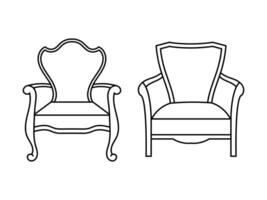 modern möbel fåtölj Hem, kontinuerlig linje teckning verkställande kontor stol begrepp, soffa stol vektor illustration