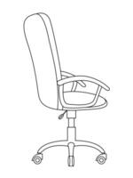 stilvoll modern Büro Stuhl, sortiert einstellen von schwarz Leder Büro Stühle, Vektor minimal Büro Stühle Winkel Aussicht isoliert auf Weiß Hintergrund.