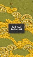 Jackfrucht Hintergrund Illustration, tropisch Obst Design Hintergrund zum Sozial Medien Post vektor