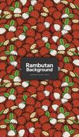 Rambutan Hintergrund Illustration, tropisch Obst Design Hintergrund zum Sozial Medien Post vektor