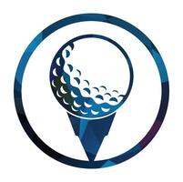 Golf Logo Design Vorlage Vektor. Golf Ball auf Tee Logo Design Symbol. vektor