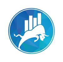 bullisches Trader-Logo. Forex-Stier-Logo-Design-Vorlagenvektor. finanzielles Stier-Logo-Design. Bullen-Chart handeln. vektor