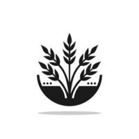 silhuett stil logotyp med jordbruks tema vektor