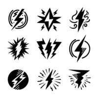 Hand gezeichnet Vektor Gekritzel elektrisch Blitz Symbol skizzieren. Donner, Vektor Illustration