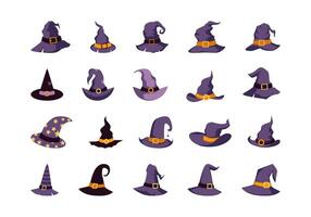 halloween hatt illustration element uppsättning vektor