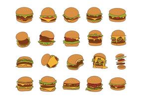 Hamburger Illustration Element einstellen vektor