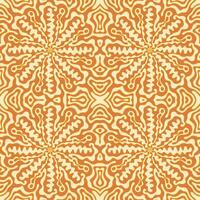 1970 Stil wellig Strudel nahtlos Muster. Orange und Beige psychedelisch Wellen. abstrakt wellig Blumen. retro Textur. Hippie ästhetisch. siebziger Jahre Hintergrund. vektor