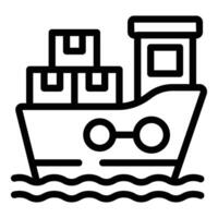 Ladung Schiff Symbol Gliederung Vektor. Lager logistisch vektor