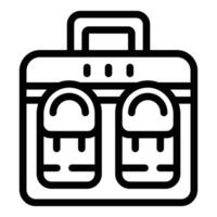 tragbar Tasche Symbol Gliederung Vektor. Reise Etikett Koffer vektor