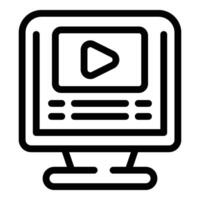 online Video Inhalt Symbol Gliederung Vektor. Sozial Medien vektor