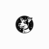 ai generiert Hund im Raum Logo Vektor Symbol Design Vorlage