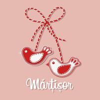 martisor, Symbol von Frühling. traditionell Frühling Urlaub im Rumänien und Moldawien. März 1. Urlaub Karte, Banner, Vektor. vektor