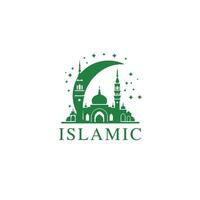 ai genererad moské logotyp design med islamic kreativ begrepp vektor