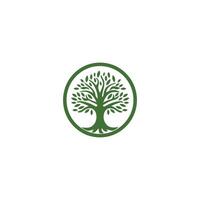 ai genererad träd logotyp ikon mall design. trädgård växt naturlig linje symbol. grön gren med löv företag tecken. vektor illustration.