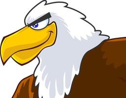 Adler Vogel Kopf Karikatur Charakter Vektor Illustration isoliert auf Weiß Hintergrund