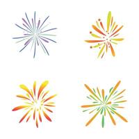 Feuerwerk Symbole einstellen Karikatur Vektor. festlich bunt Gruß vektor