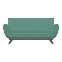 grön mjuk soffa ikon tecknad serie vektor. smutsad rena rum vektor