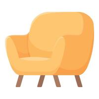 Sanft Gelb Sessel Symbol Karikatur Vektor. verschmutzt sauber Zimmer vektor
