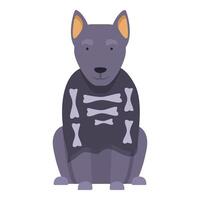 Skelett Hund Kostüm Symbol Karikatur Vektor. Urlaub Party vektor