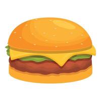 saftig grillad burger ikon tecknad serie vektor. fläsk smält måltid vektor