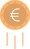 euro tecken platt ljus ikon vektor