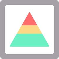pyramid platt ljus ikon vektor