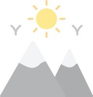 bergen platt ljus ikon vektor