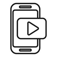 abspielen Video Marketing Symbol Gliederung Vektor. Telefon verwenden Steuerung vektor