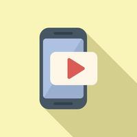 abspielen Video Marketing Symbol eben Vektor. Telefon verwenden Steuerung vektor