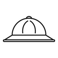 utomhus- natur hatt ikon översikt vektor. avlägsen hav lägereld vektor