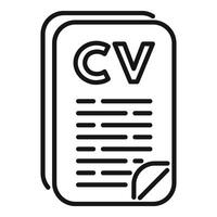 CV vård papper ikon översikt vektor. recension besättning handla vektor