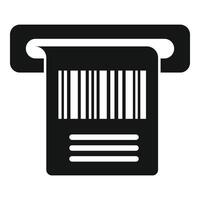 Bar Code Fahrkarte Symbol einfach Vektor. Scan Kassenbon vektor