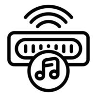 Musik- Abonnement Symbol Gliederung Vektor. Newsletter bilden Mail vektor