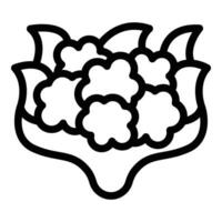 Blumenkohl Symbol Gliederung Vektor. Essen Salat vektor
