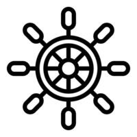 fartyg styrning hjul ikon översikt vektor. lissabon fartyg vektor